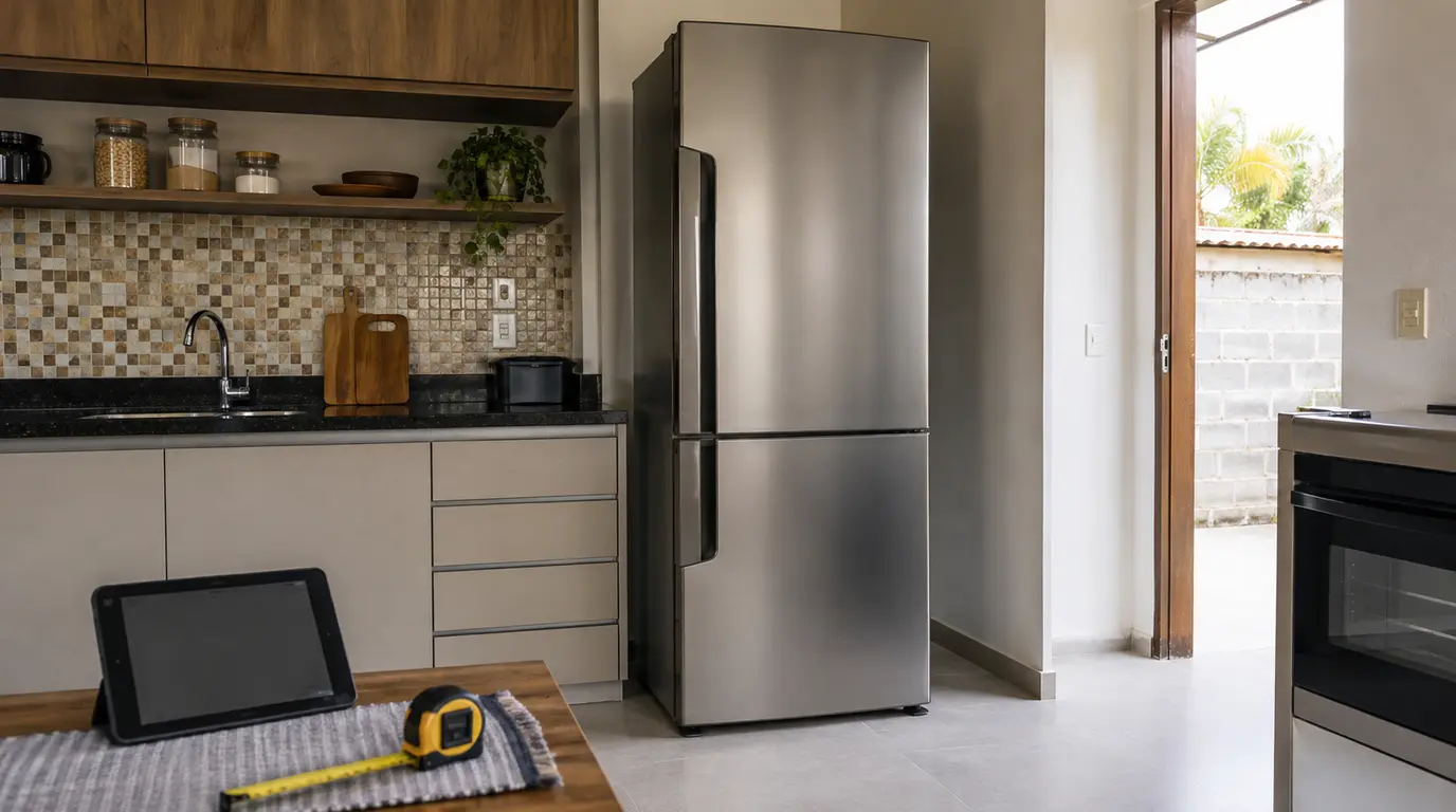 Geladeira inverter em cozinha residencial