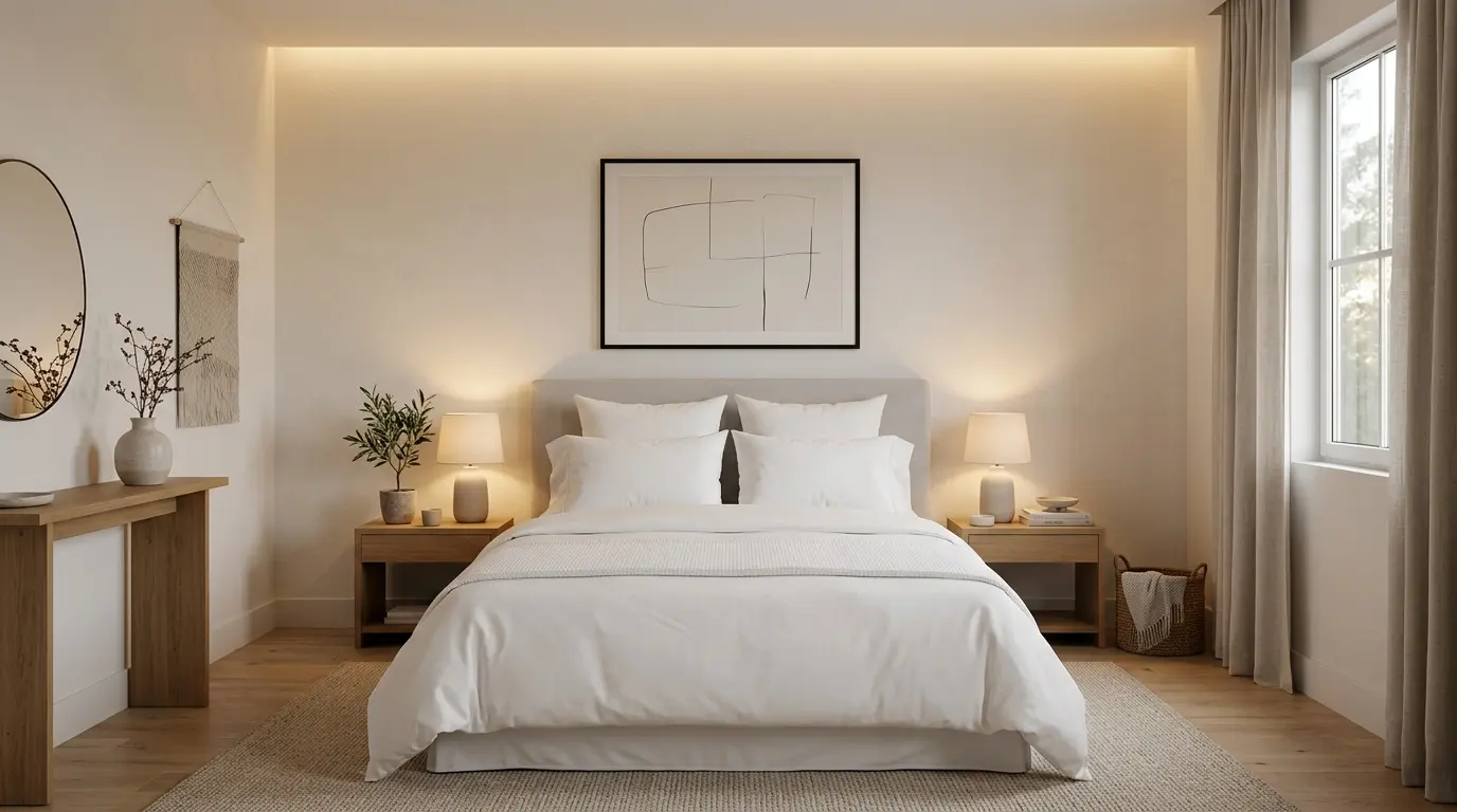 Quarto de casal simples e aconchegante